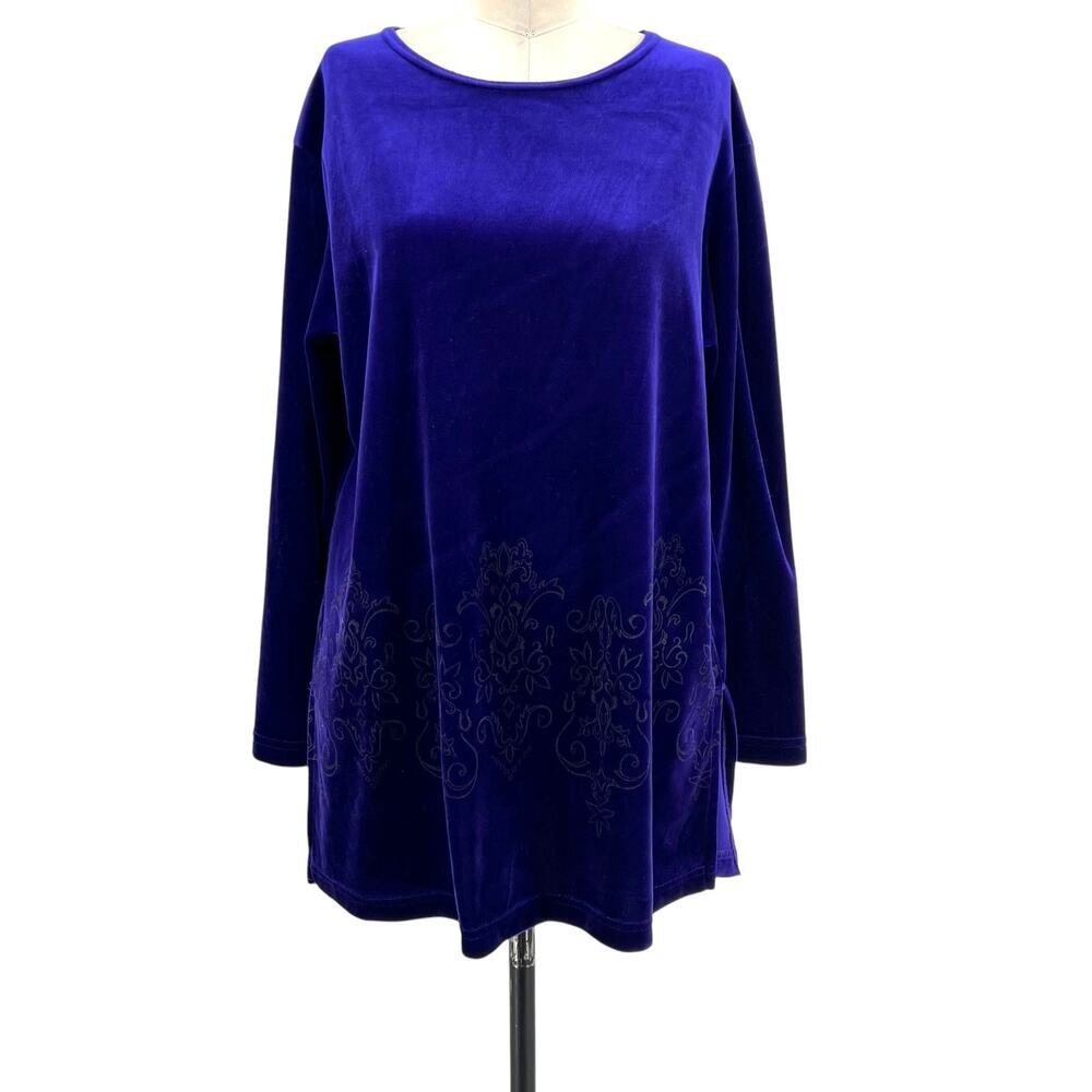 Diane Von Furstenburg The Color Authority Vintage Purple Velvet Top Size Medium
